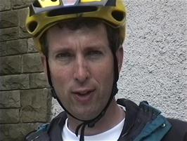 Michael, outside the Dales Countryside Museum, Hawes, spots Oliver using the camcorder